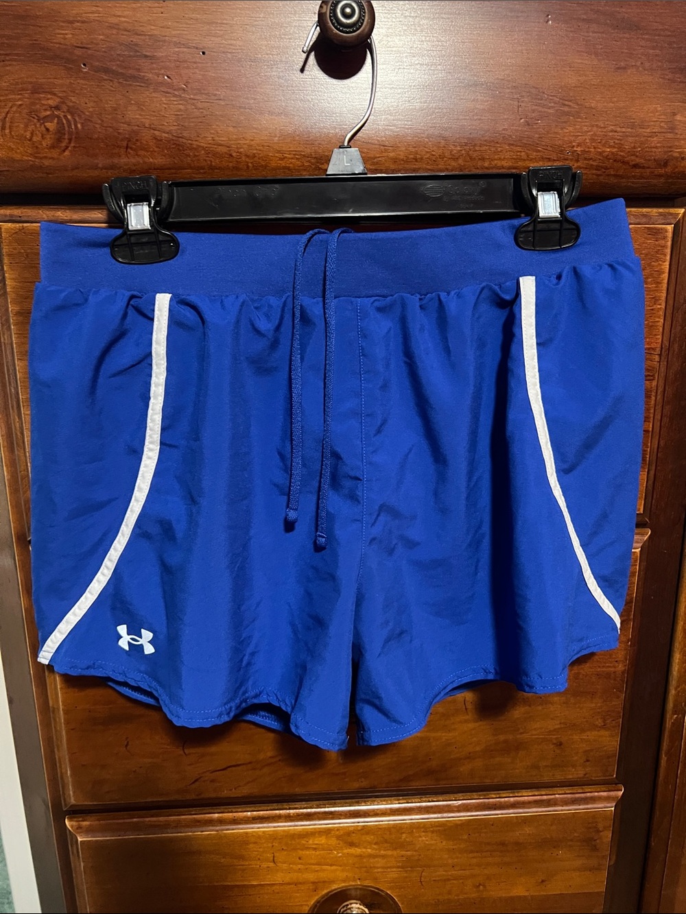 Under Armour Blue Performance Running Shorts with White Trim